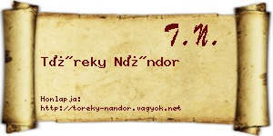 Töreky Nándor névjegykártya