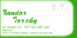 nandor toreky business card